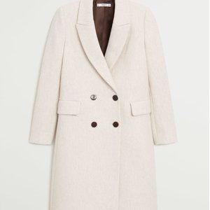 Mango Double-breasted wool coat